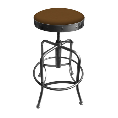HOLLAND BAR STOOL CO Adjustable Stool, Clear Coat Finish, Canter Thatch Seat 910CL001